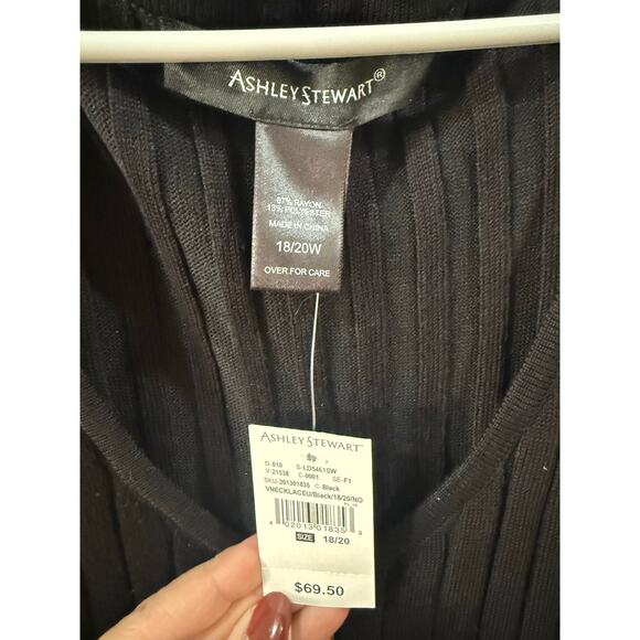 NWT 18/20 Ashley Steward black knitted sweater dress - Picture 3 of 5